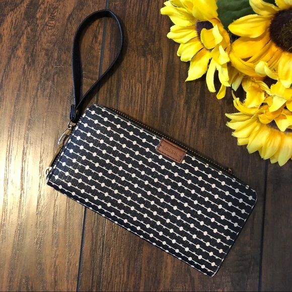 Fossil Handbags - Fossil Black Barbwire Large Expandable Wallet